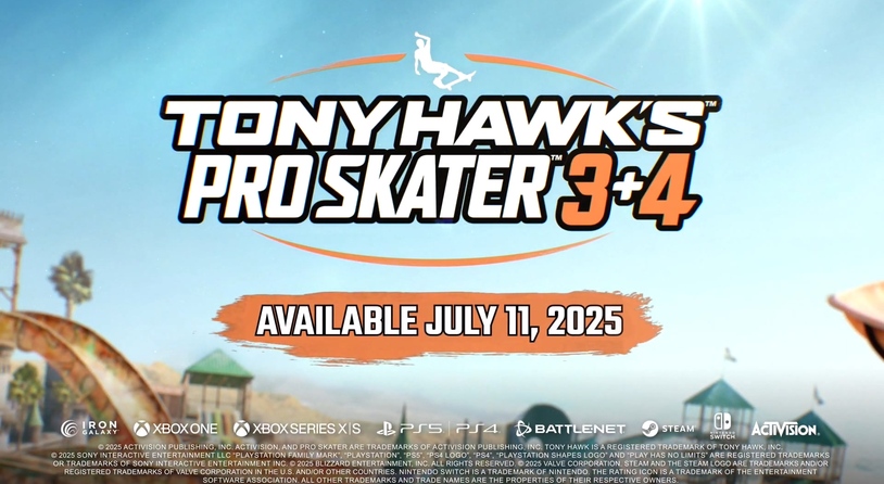 《托尼霍克职业滑板3+4》将于7月11日登陆多平台